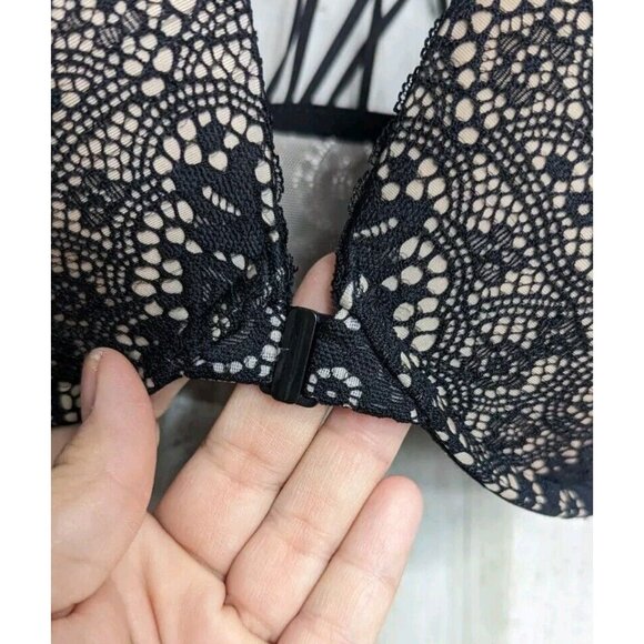 Victoria's Secret Very Sexy Push Up Bra 32DDD Black Corset Lace Front Cl… - Picture 2 of 11